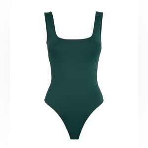 Good American Modern Tank Bodysuit in Dark Pine